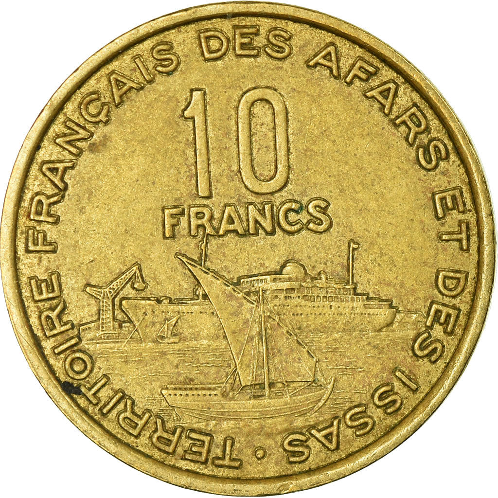Coin, FRENCH AFARS & ISSAS, 10 Francs, 1975, Paris, EF(40-45), Aluminum-Bronze
