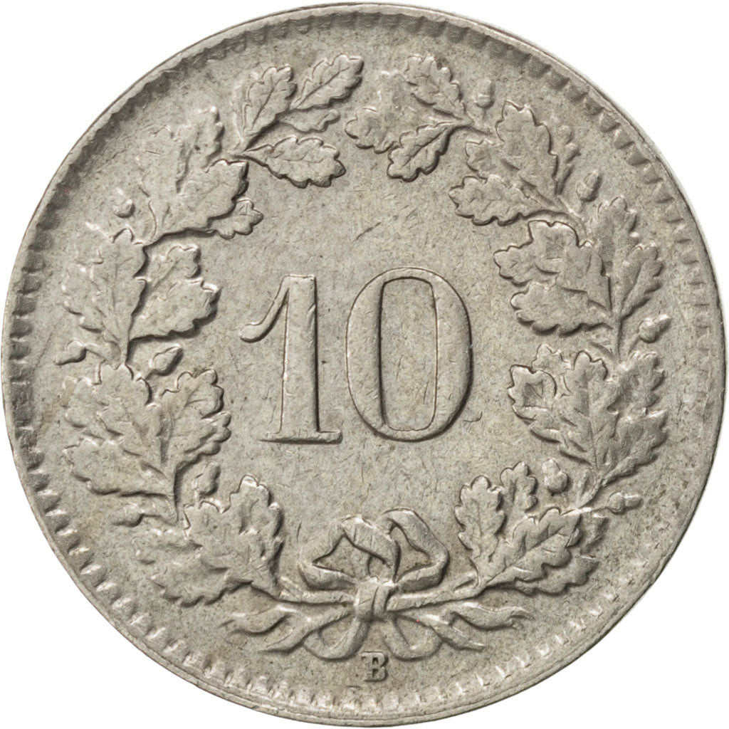 SWITZERLAND, 10 Rappen, 1948, Bern, KM #27, AU(50-53), Copper-Nickel, 19.15,...