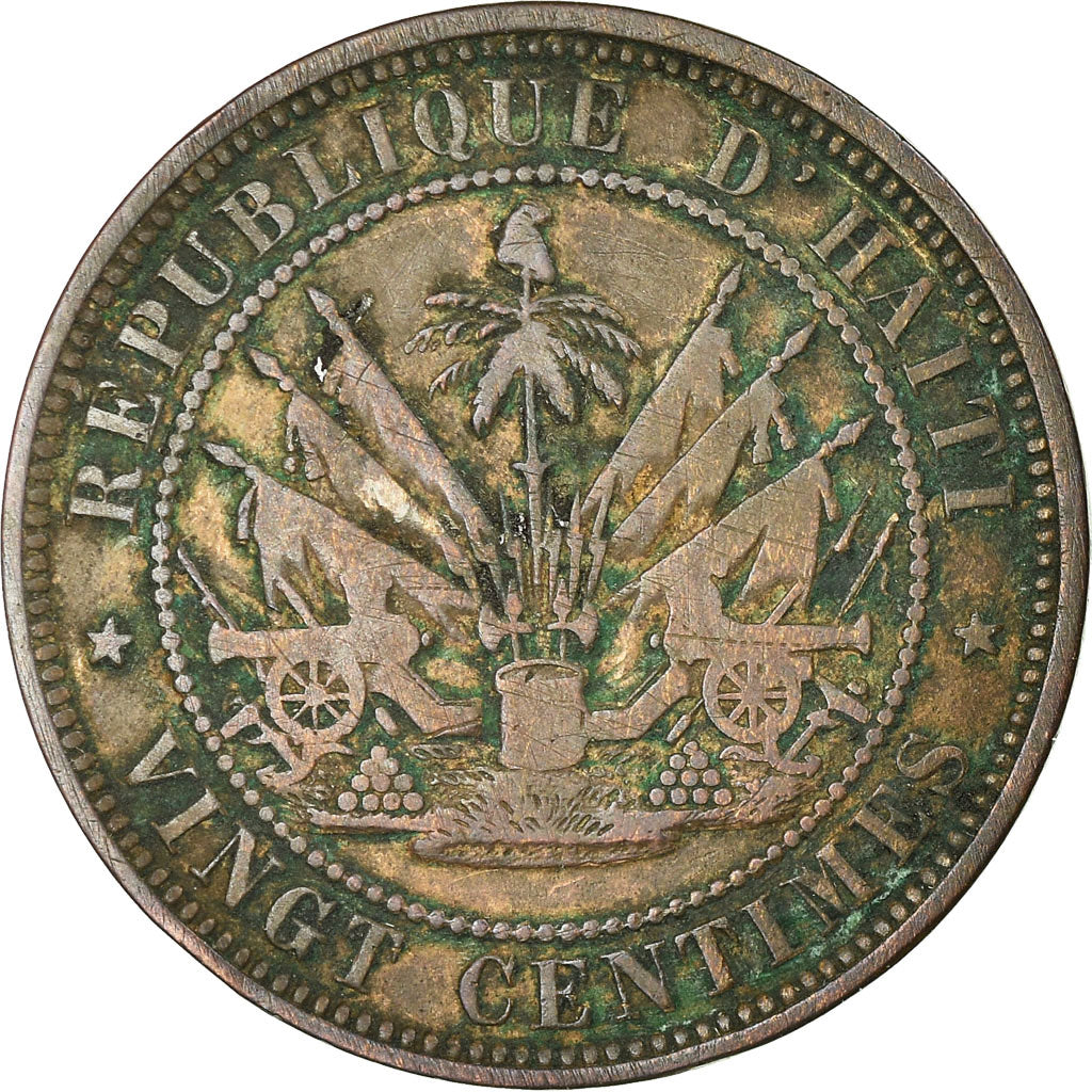 Coin, Haiti, 20 Centimes, 1863, VF(30-35), Bronze, KM:41