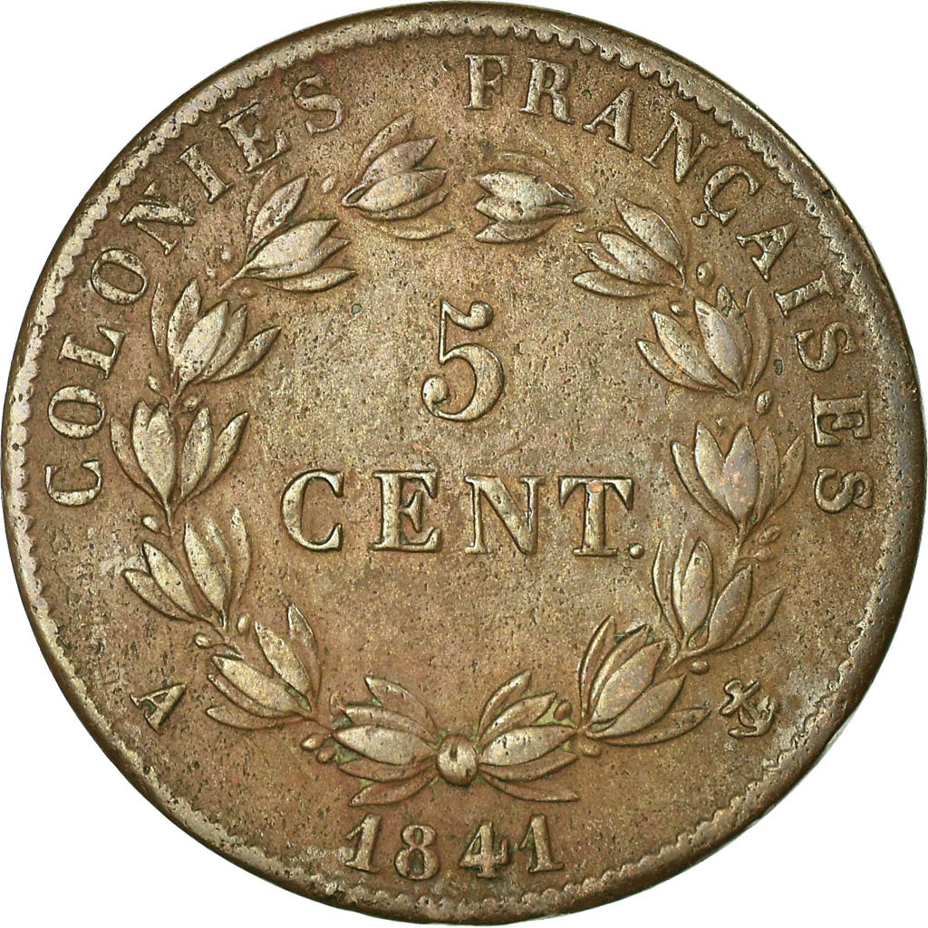 Coin, FRENCH COLONIES, Louis - Philippe, 5 Centimes, 1841, Paris, VF(30-35)