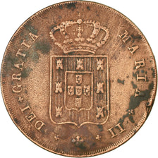 Moneda, Portugal, Maria II, 10 Reis, X; 1/2 Vinten, 1839, MBC, Cobre, KM:409