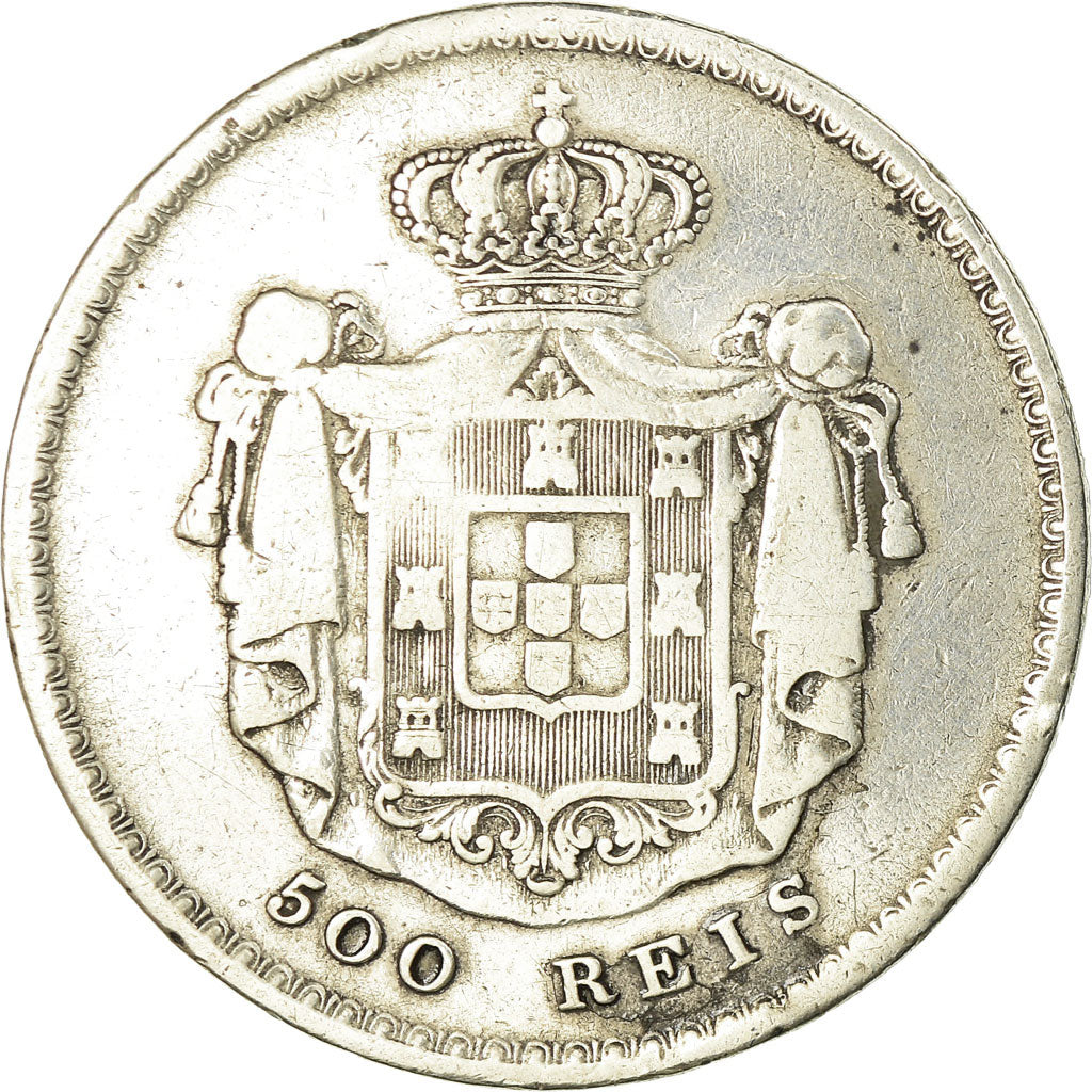 Moneta, Portogallo, Pedro V, 500 Reis, 1856, BB, Argento, KM:494