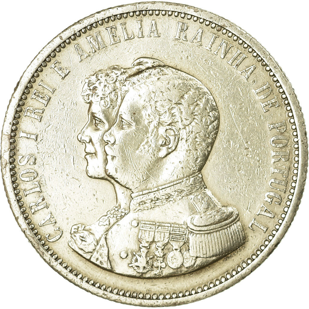 Coin, Portugal, Carlos I, 1000 Reis, 1898, VF(30-35), Silver, KM:539
