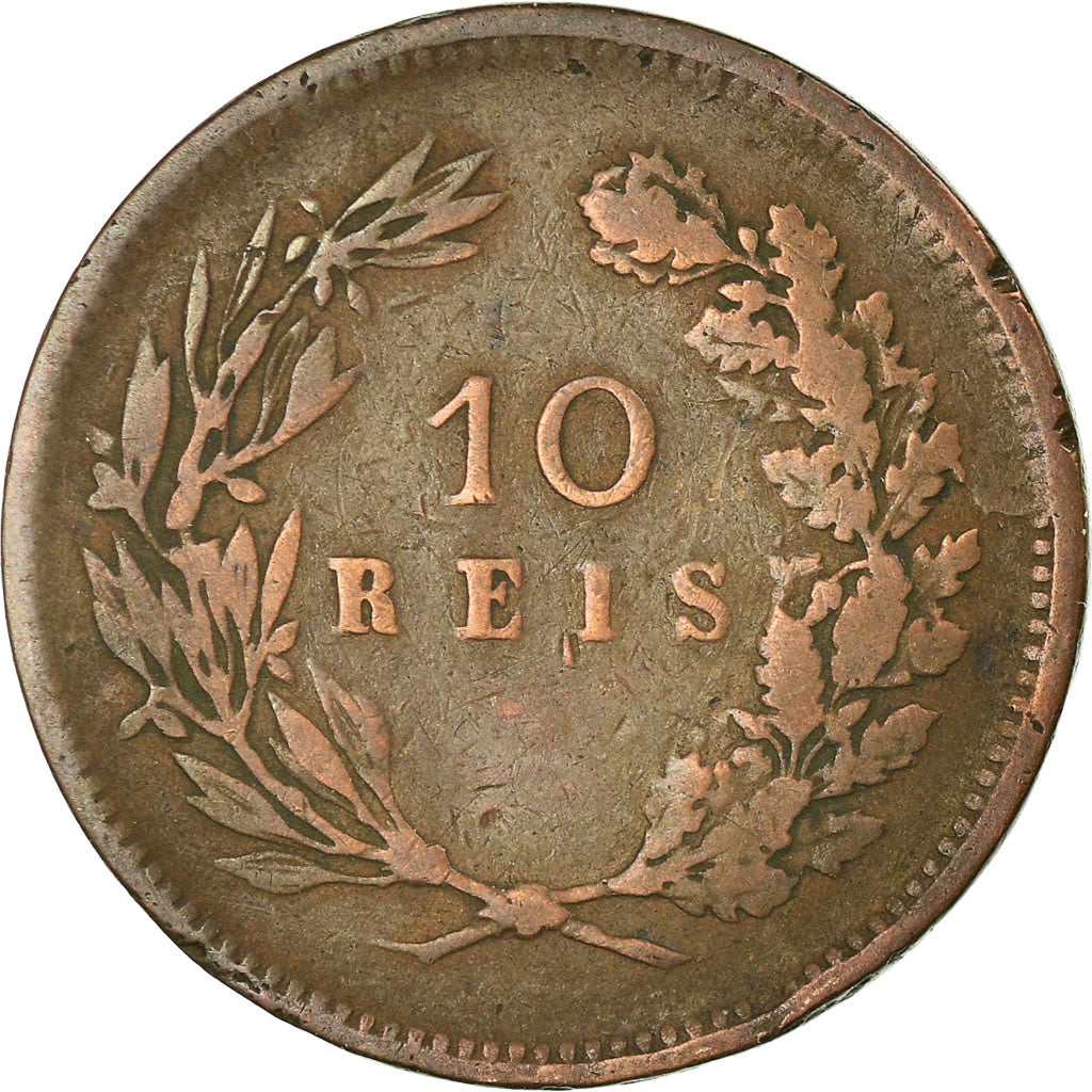 Moeda, Portugal, Carlos I, 10 Reis, 1891, Portugal Mint, VF(30-35), Bronze