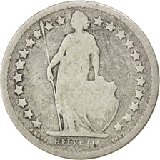 SWITZERLAND, 1/2 Franc, 1877, Bern, KM #23, F(12-15), Silver, 18.2, 2.32