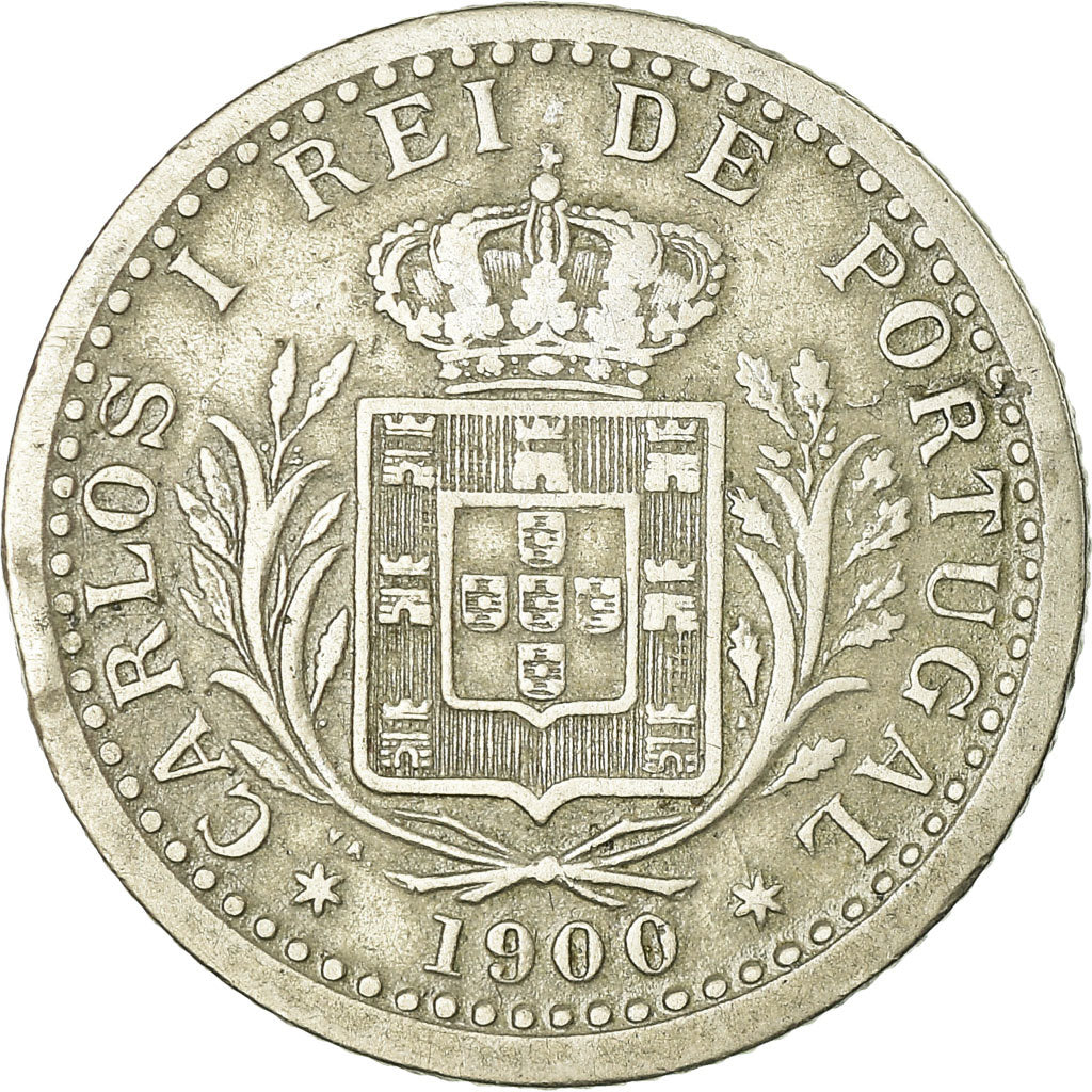 Moneta, Portogallo, Carlos I, 100 Reis, 1900, BB, Rame-nichel, KM:546