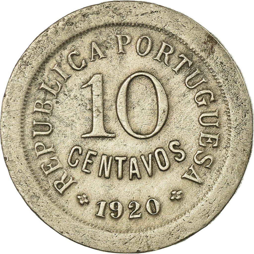 Coin, Portugal, 10 Centavos, 1920, EF(40-45), Copper-nickel, KM:570