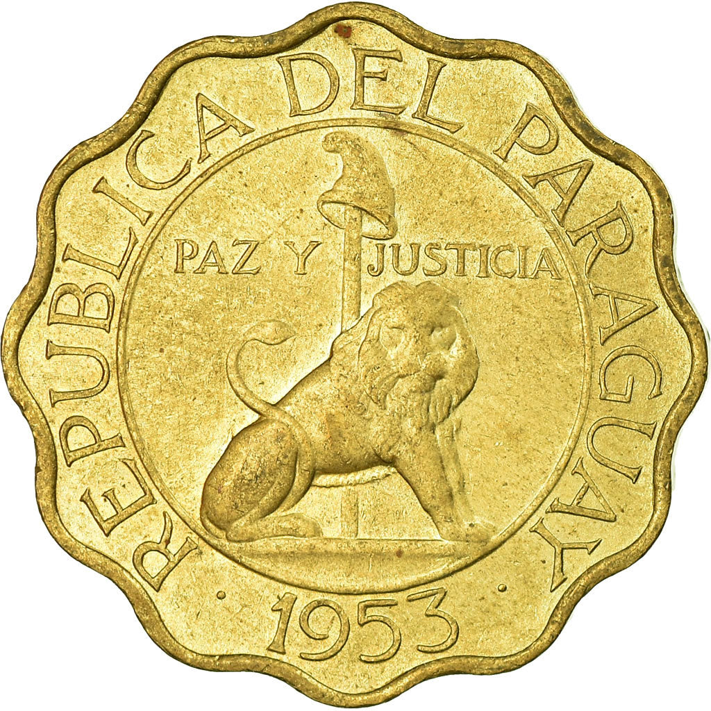 Moneda, Paraguay, 50 Centimos, 1953, MBC, Aluminio - bronce, KM:28