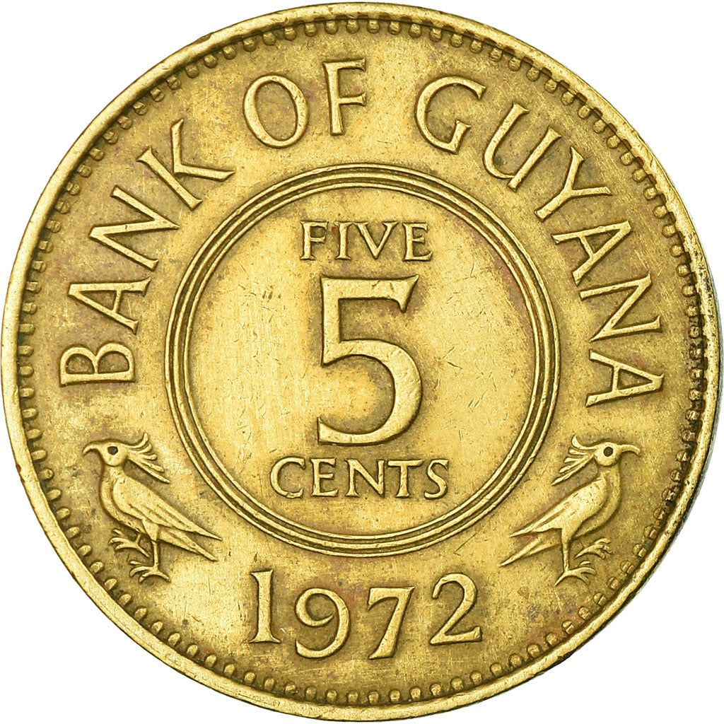 Coin, Guyana, 5 Cents, 1972, EF(40-45), Nickel-brass, KM:32