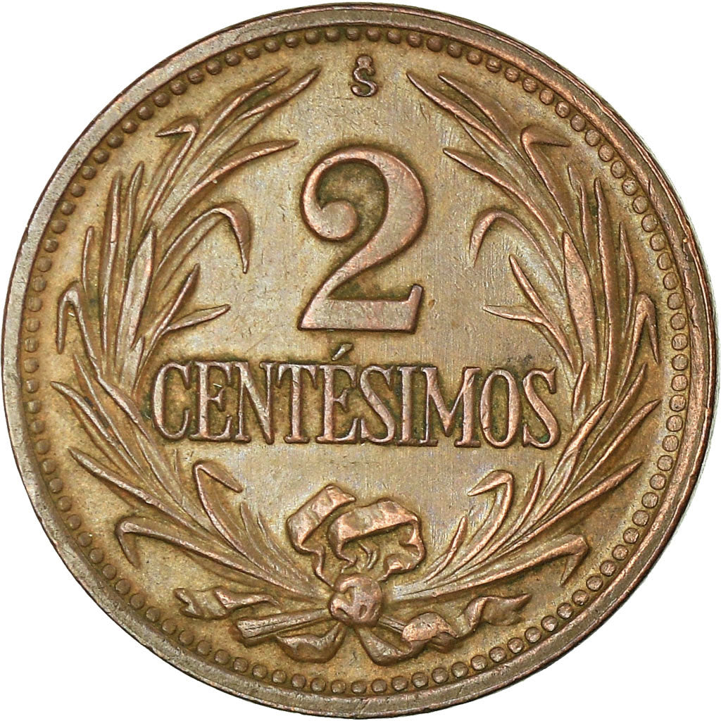 Moneda, Uruguay, 2 Centesimos, 1949, Santiago, EBC, Cobre - hojalata - cinc