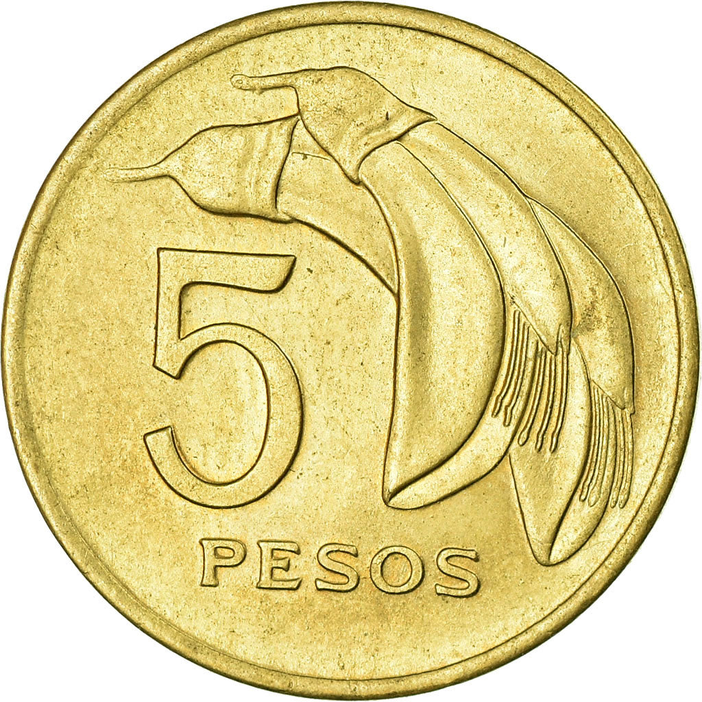 Coin, Uruguay, 5 Pesos, 1969, Santiago, AU(55-58), Aluminum-Bronze, KM:53