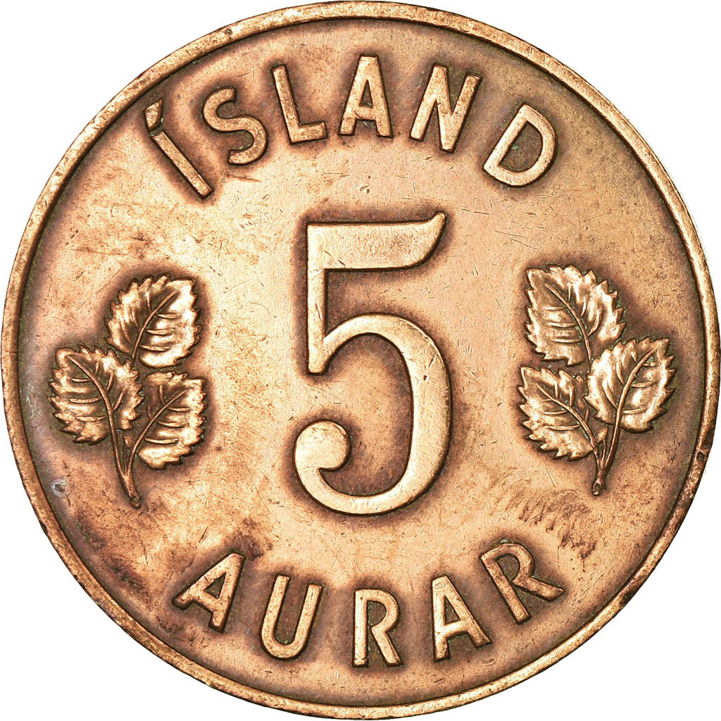 Moneta, Islanda, 5 Aurar, 1963, BB, Bronzo, KM:9