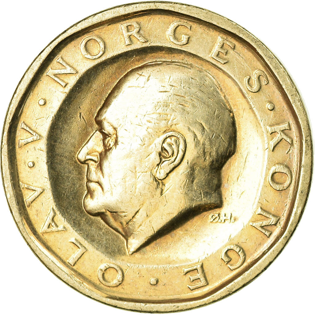 Moneta, Norvegia, Olav V, 10 Öre, 1983, SPL-, Rame-nichel, KM:416