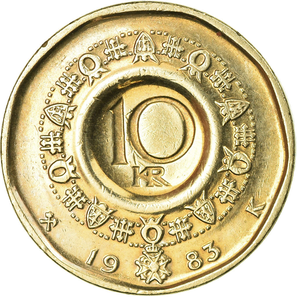 Moneta, Norvegia, Olav V, 10 Öre, 1983, SPL-, Rame-nichel, KM:416