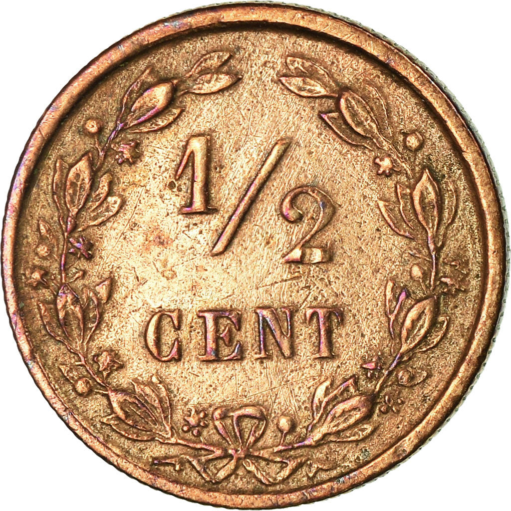 Coin, Netherlands, Wilhelmina I, 1/2 Cent, 1894, EF(40-45), Bronze, KM:109.2