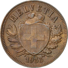 SWITZERLAND, 2 Rappen, 1933, Bern, KM #4.2a, AU(55-58), Bronze, 20, 3.00