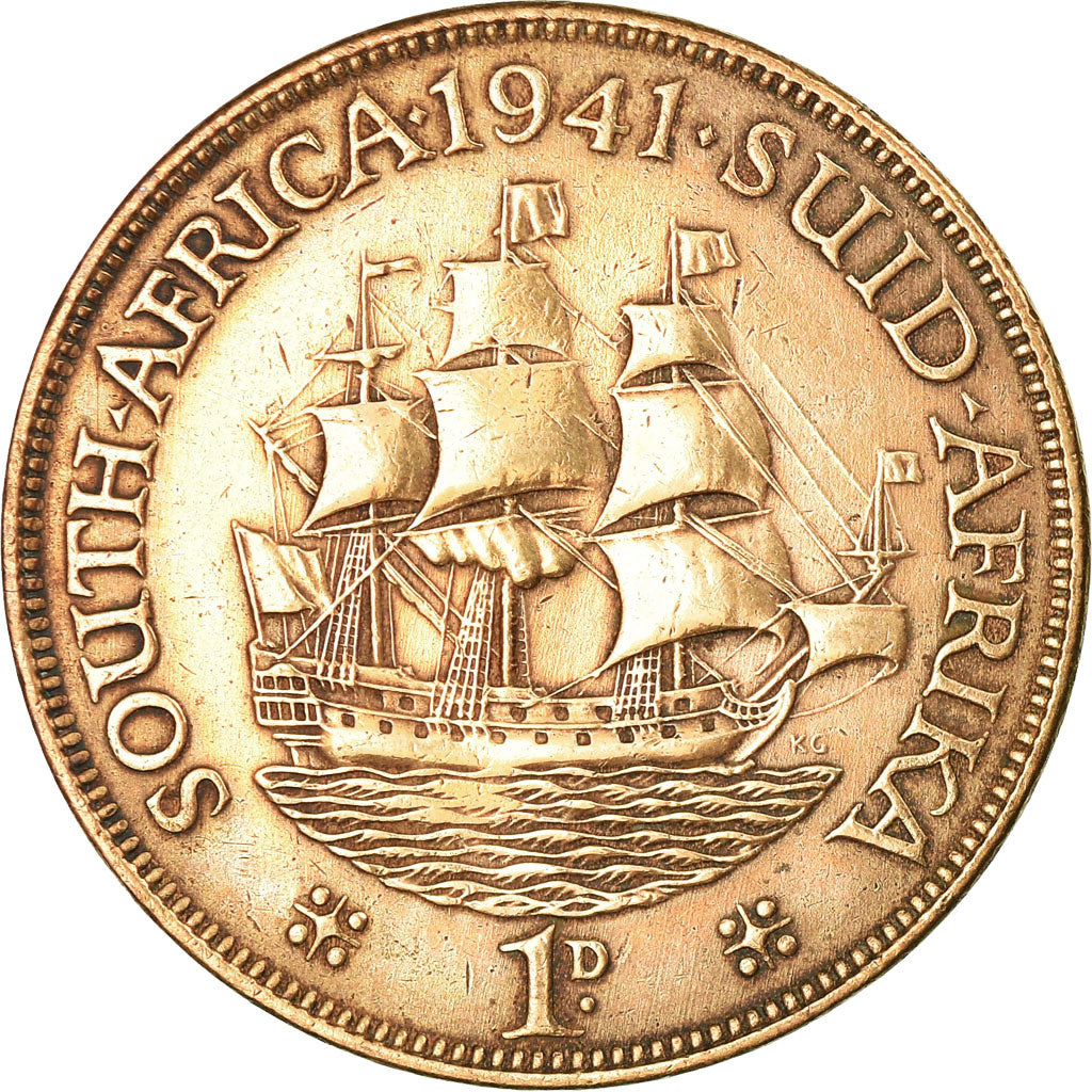 Monnaie, Afrique du Sud, George VI, Penny, 1941, TTB, Bronze, KM:25