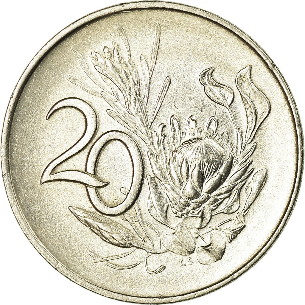 Coin, South Africa, 20 Cents, 1965, AU(55-58), Nickel, KM:69.2