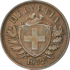 SWITZERLAND, 2 Rappen, 1932, Bern, KM #4.2a, AU(55-58), Bronze, 20, 2.91