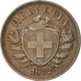 SWITZERLAND, 2 Rappen, 1932, Bern, KM #4.2a, AU(55-58), Bronze, 20, 2.91