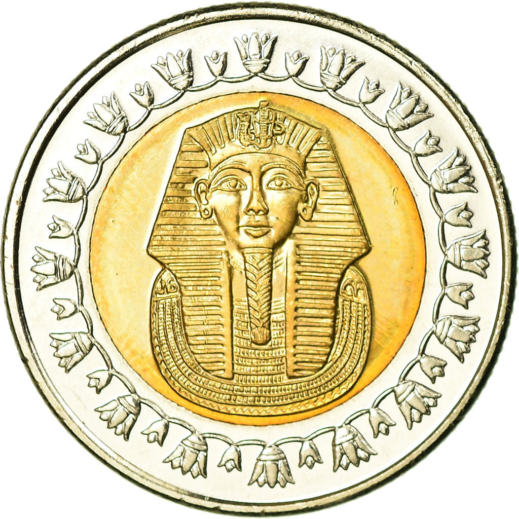 Coin, Egypt, Pound, 2007/AH1428, Cairo, MS(60-62), Bi-Metallic, KM:940a