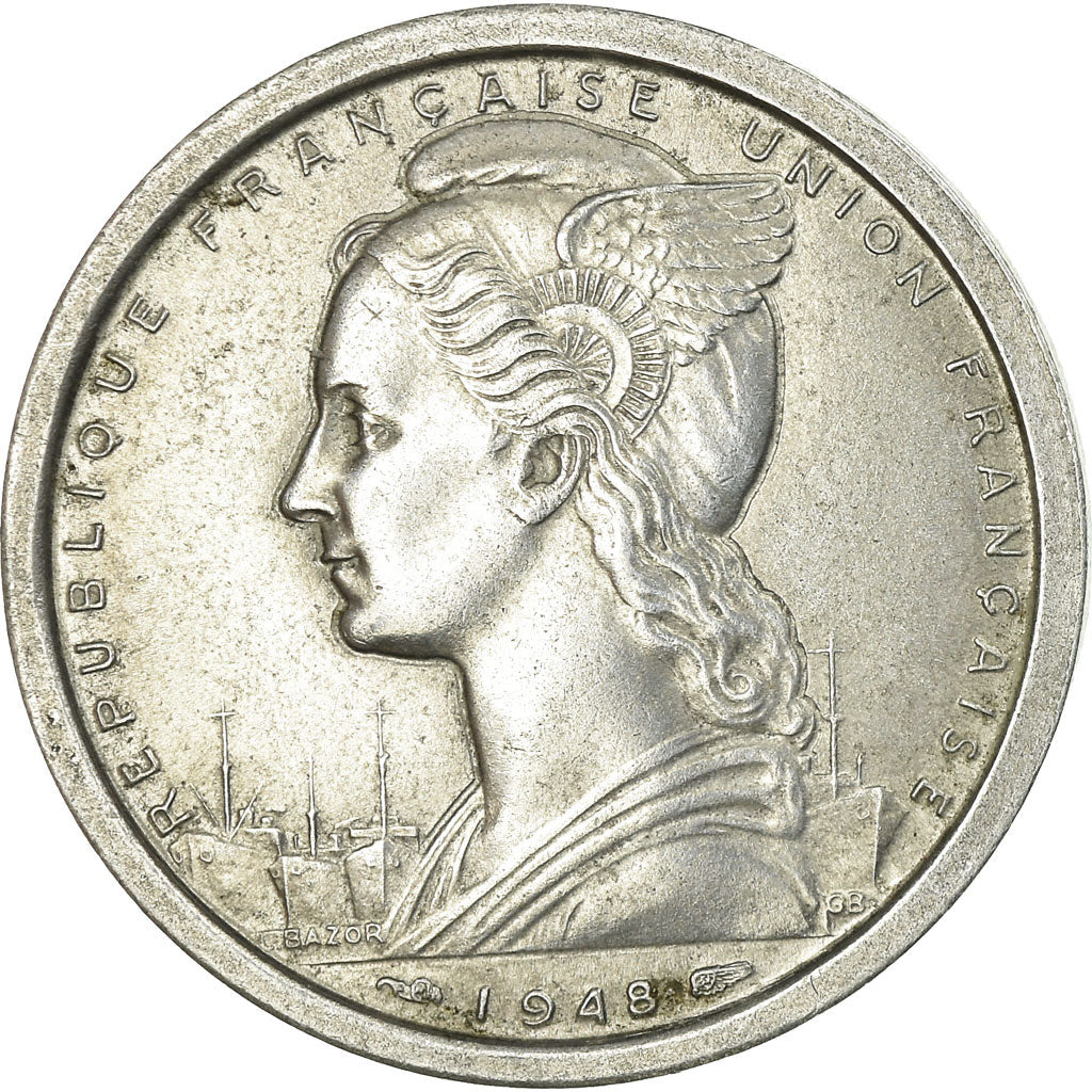 Moneta, Francuska Afryka Równikowa, 2 Francs, 1948, Paris, EF(40-45)