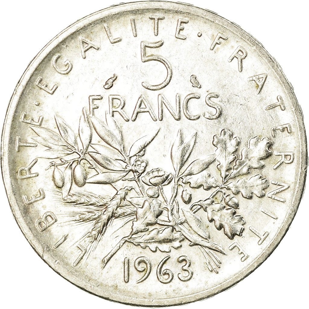 Coin, France, Semeuse, 5 Francs, 1963, Paris, AU(50-53), Silver, KM:926