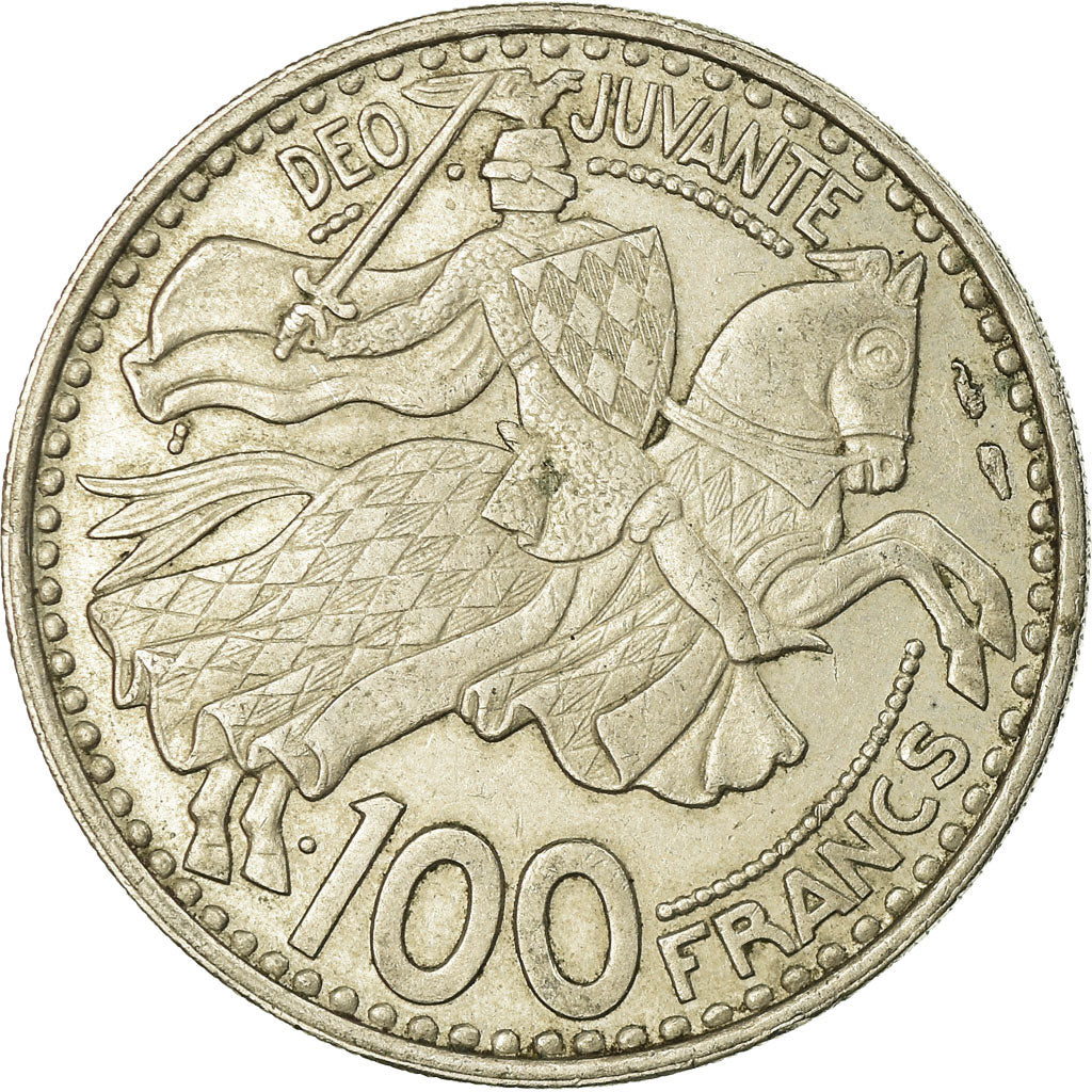 Coin, Monaco, Rainier III, 100 Francs, Cent, 1950, EF(40-45), Copper-nickel