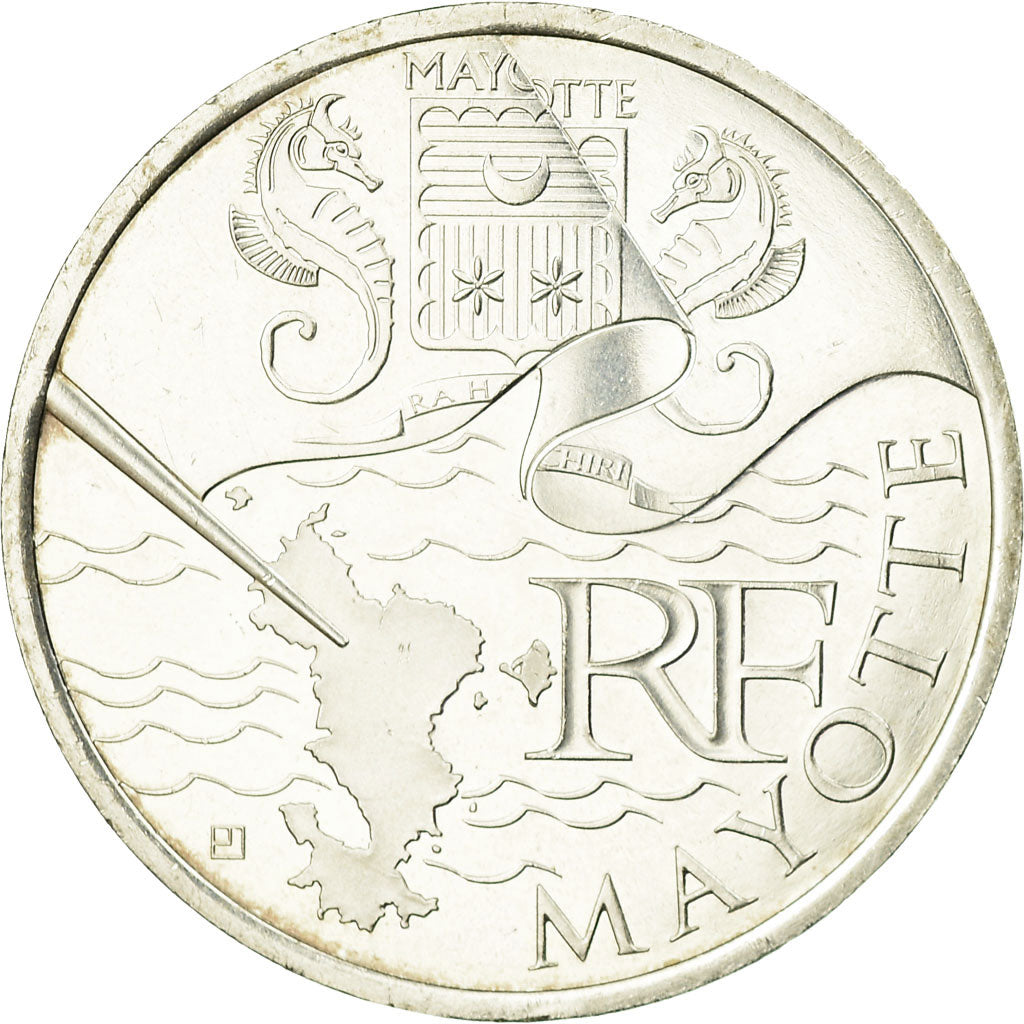 Francia, 10 Euro, Mayotte, 2011, SPL, Argento