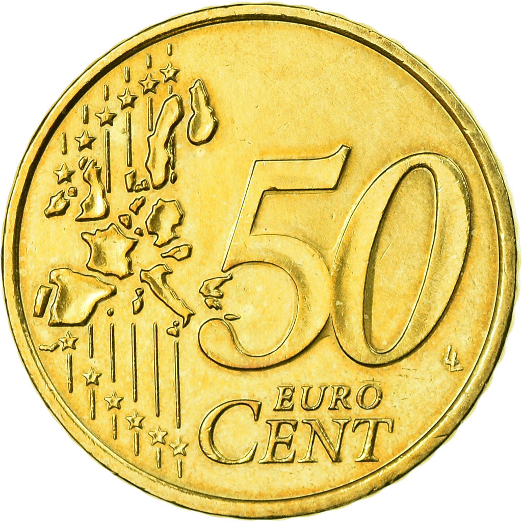 Monaco, 50 Euro Cent, 2002, AU(55-58), Brass, Gadoury:MC177, KM:172