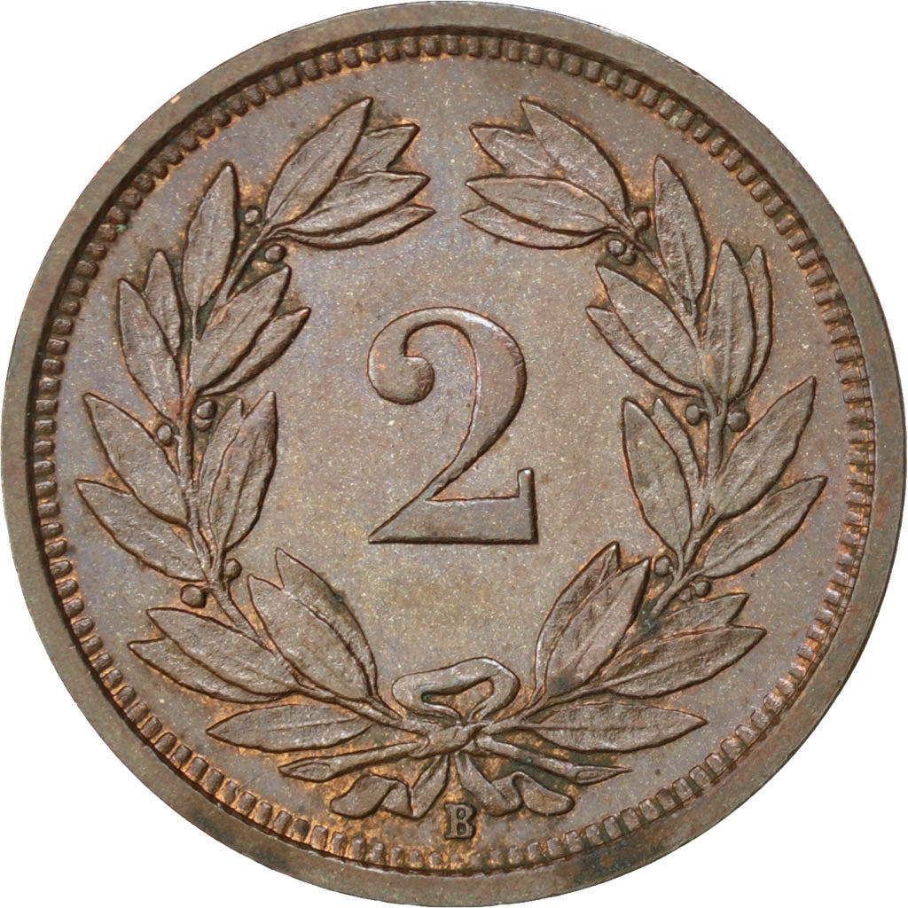 SWITZERLAND, 2 Rappen, 1937, Bern, KM #4.2a, AU(55-58), Bronze, 20, 2.96