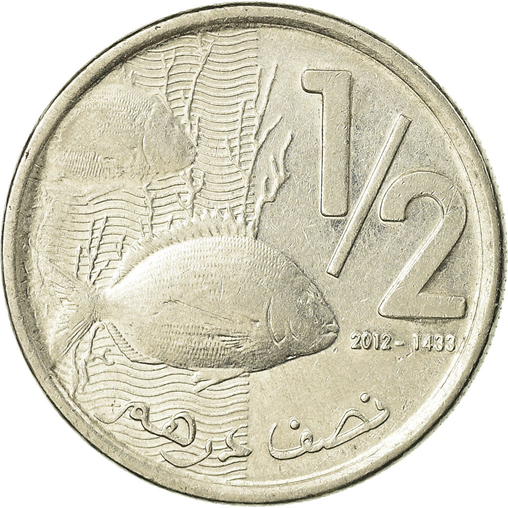 Münze, Marokko, Mohammed VI, 1/2 Dirham, 2012/AH1433, Paris, SS, Nickel plated
