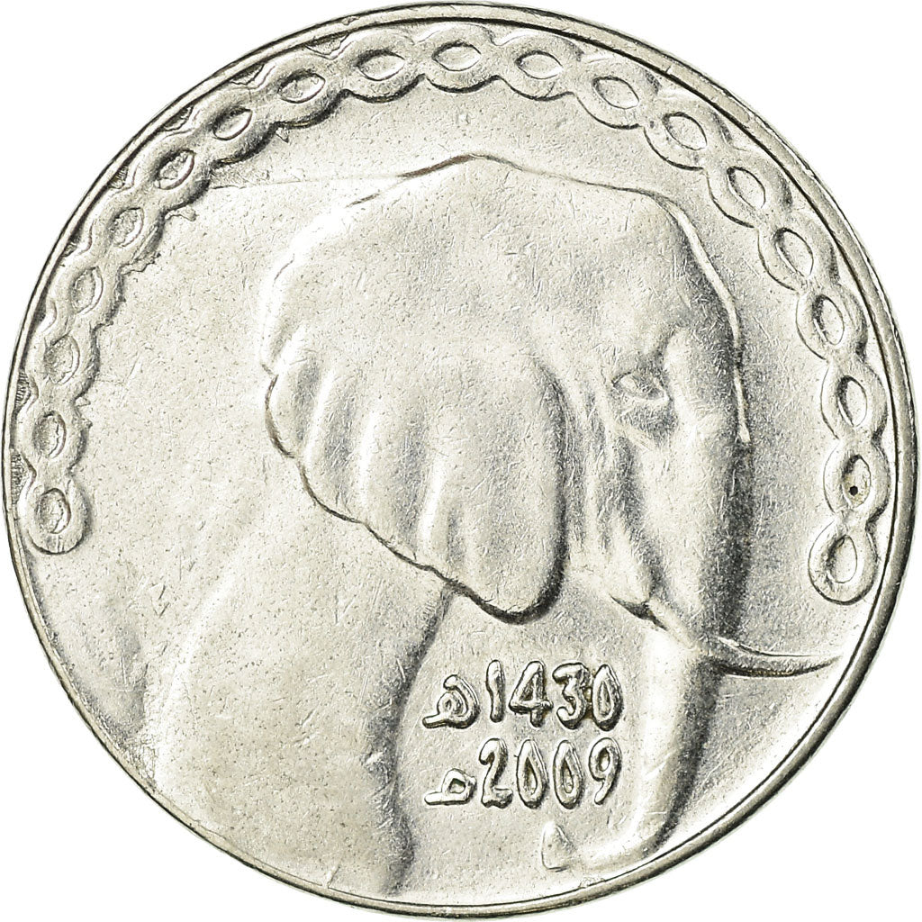 Coin, Algeria, 5 Dinars, 2009/AH1430, Paris, AU(55-58), Stainless Steel, KM:123