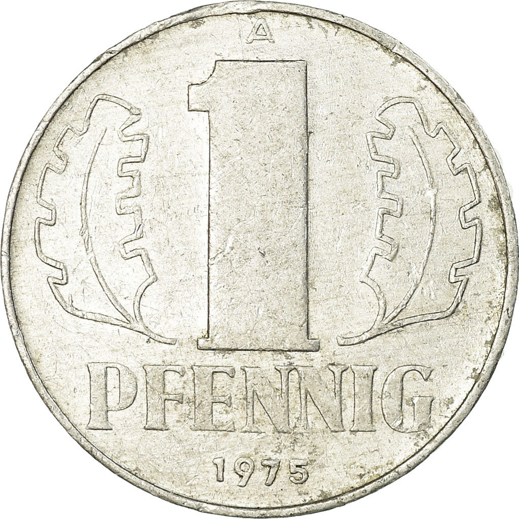 Coin, GERMAN-DEMOCRATIC REPUBLIC, Pfennig, 1975, Berlin, VF(30-35), Aluminum