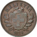 SWITZERLAND, 2 Rappen, 1925, Bern, KM #4.2, AU(55-58), Bronze, 20, 2.48