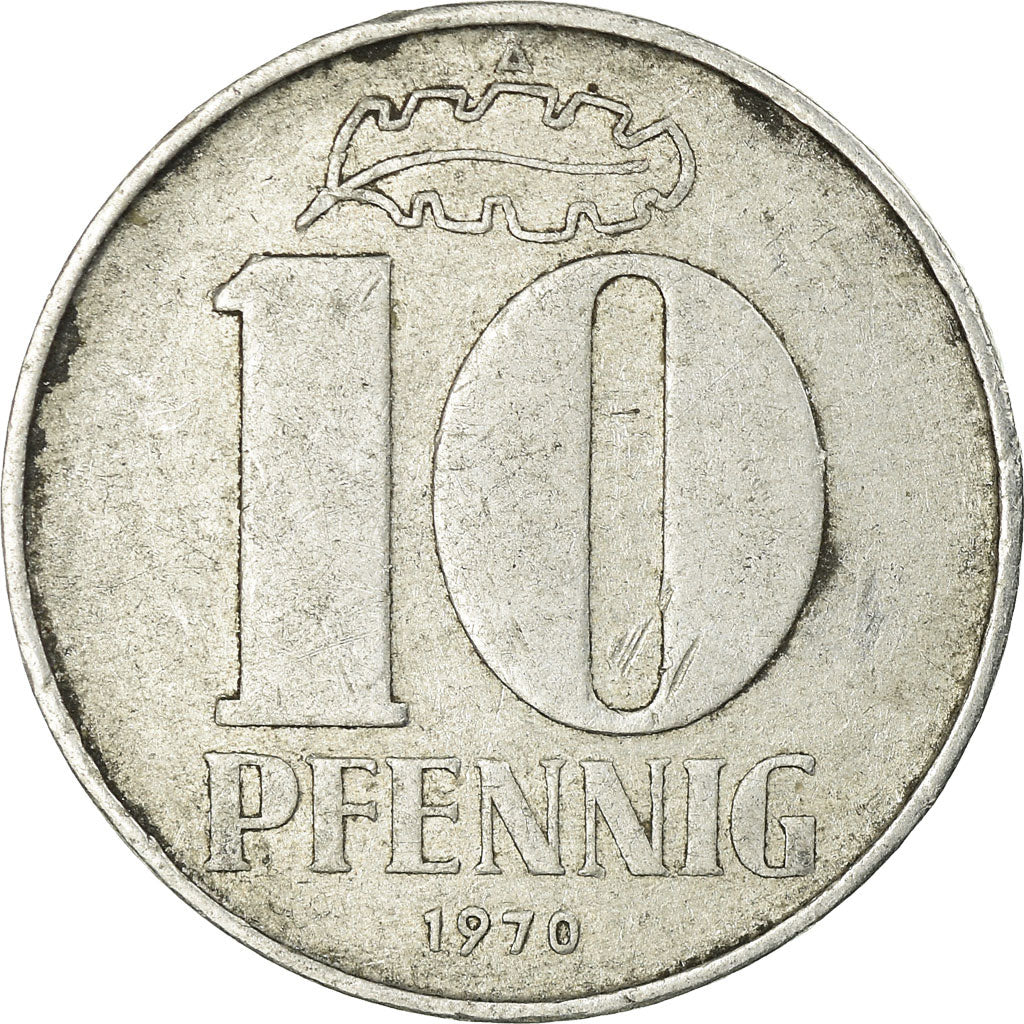 Coin, GERMAN-DEMOCRATIC REPUBLIC, 10 Pfennig, 1970, Berlin, EF(40-45), Aluminum