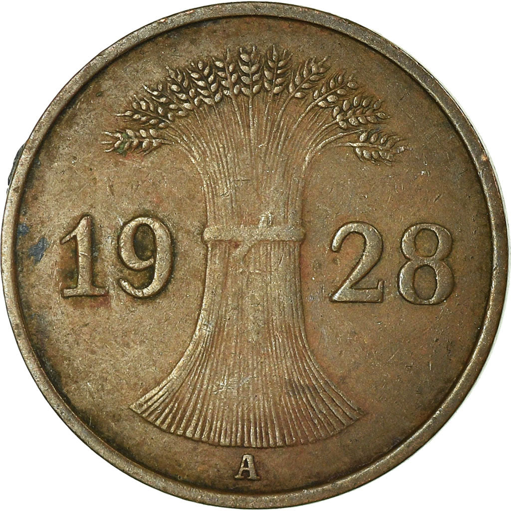 Coin, GERMANY, WEIMAR REPUBLIC, Reichspfennig, 1928, Berlin, EF(40-45), Bronze