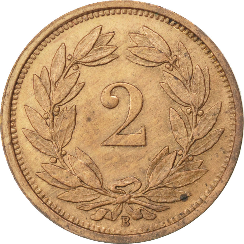 SWITZERLAND, 2 Rappen, 1929, Bern, KM #4.2, AU(55-58), Bronze, 20, 2.48
