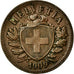 Coin, Switzerland, 2 Rappen, 1909, Bern, AU(50-53), Bronze, KM:4.2