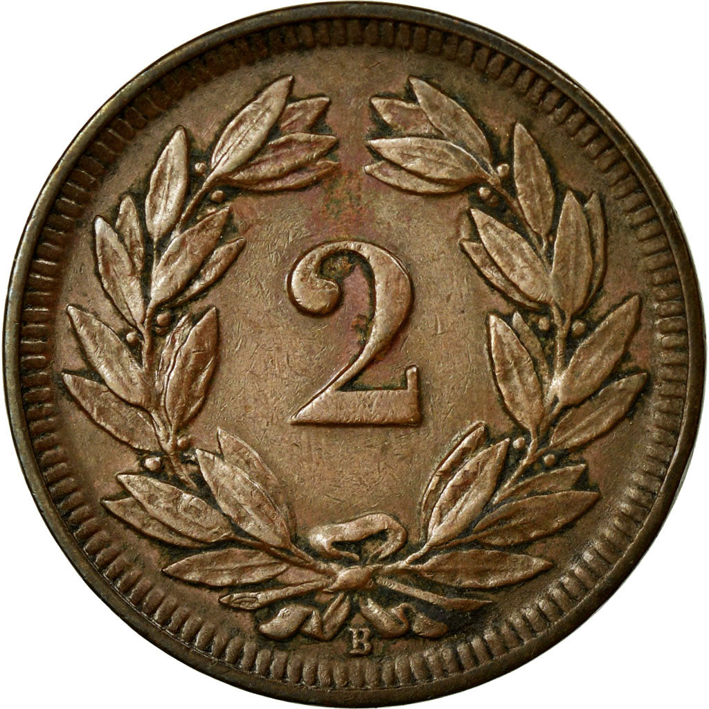 Coin, Switzerland, 2 Rappen, 1909, Bern, AU(50-53), Bronze, KM:4.2
