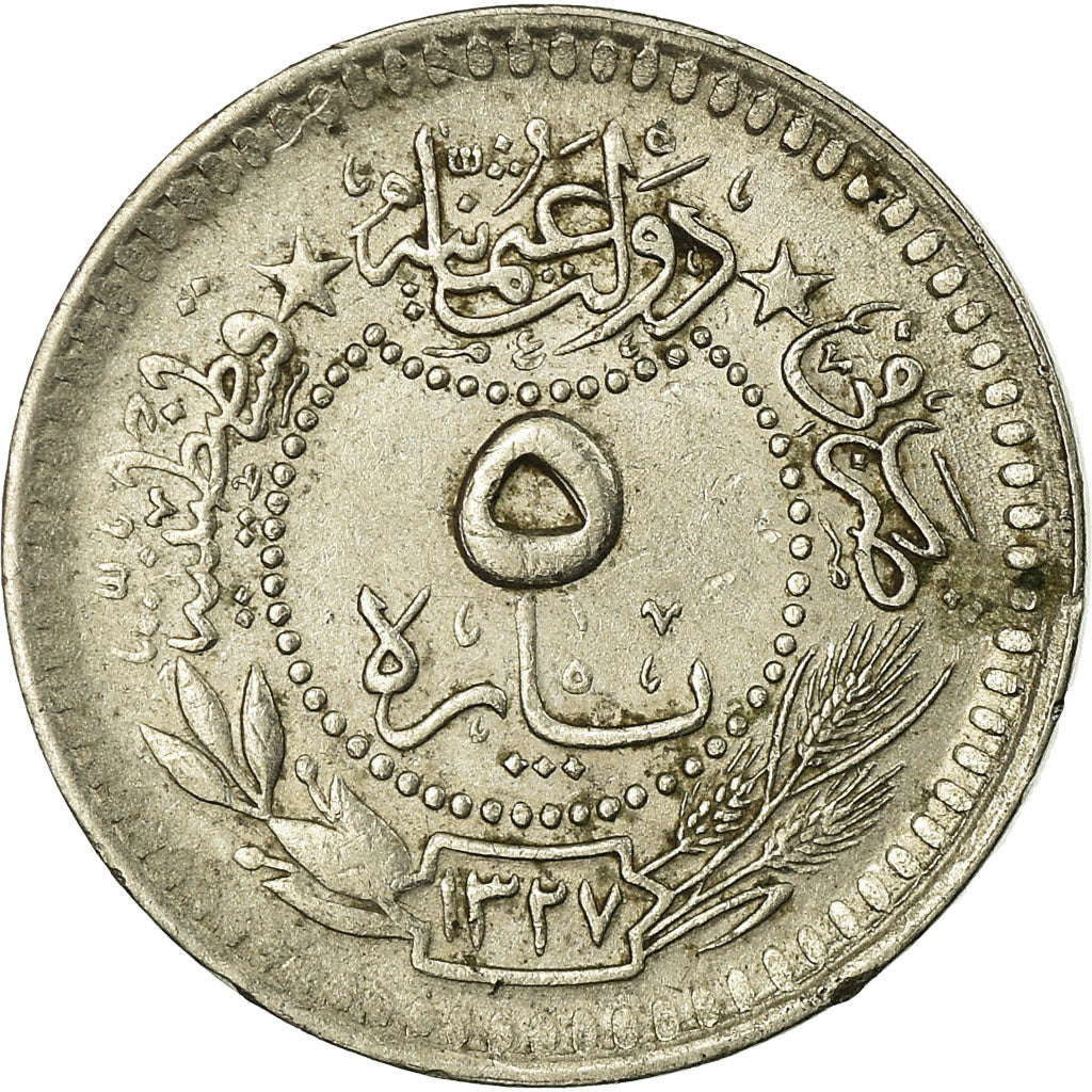 Moneta, Turcja, Muhammad V, 5 Para, 1912/AH1327/4, Qustantiniyah, EF(40-45)
