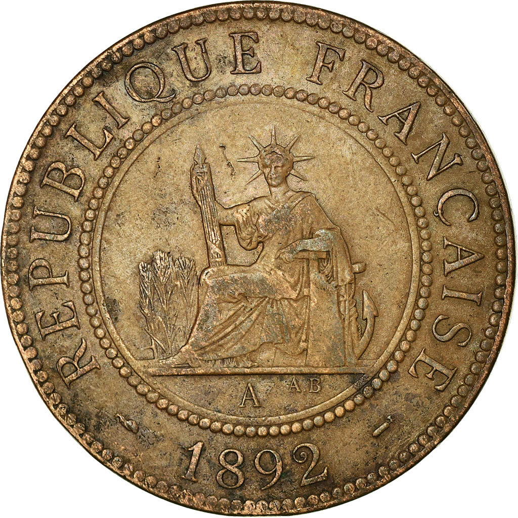 Coin, FRENCH INDO-CHINA, Cent, 1892, Paris, EF(40-45), Bronze, KM:1