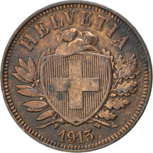 SWITZERLAND, 2 Rappen, 1913, Bern, KM #4.2, EF(40-45), Bronze, 20, 2.43