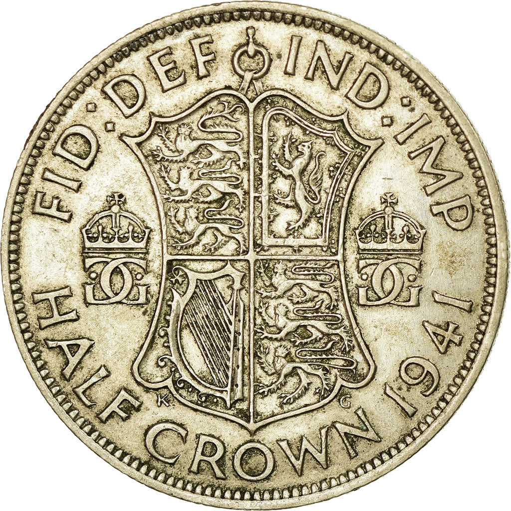Coin, Great Britain, George VI, 1/2 Crown, 1941, EF(40-45), Silver, KM:856