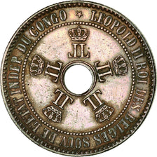 Coin, CONGO FREE STATE, Leopold II, 5 Centimes, 1888, EF(40-45), Copper, KM:3