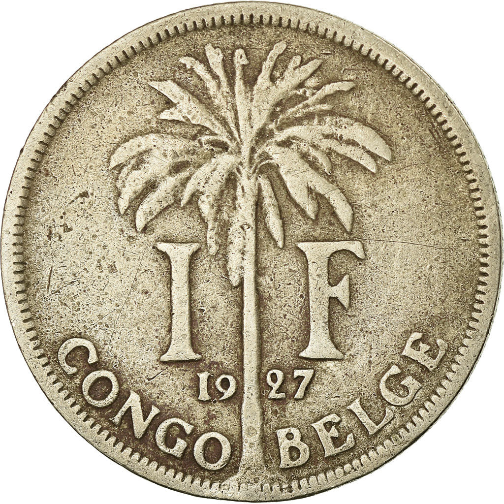 Coin, Belgian Congo, Franc, 1927, VF(30-35), Copper-nickel, KM:20