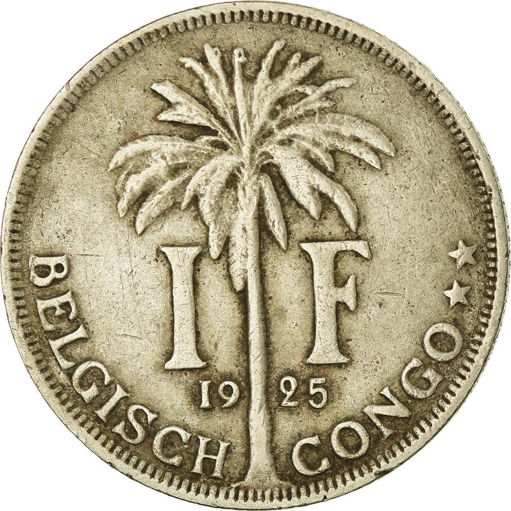 Moneta, Congo belga, Franc, 1925, BB, Rame-nichel, KM:21