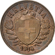 SWITZERLAND, 2 Rappen, 1906, Bern, KM #4.2, AU(55-58), Bronze, 20, 2.51