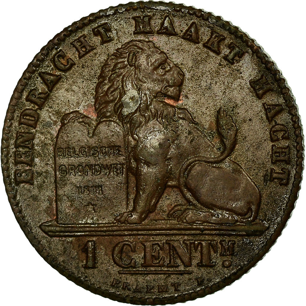 Moneta, Belgia, Centime, 1912, AU(55-58), Miedź, KM:77