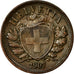 Coin, Switzerland, 2 Rappen, 1907, Bern, AU(50-53), Bronze, KM:4.2